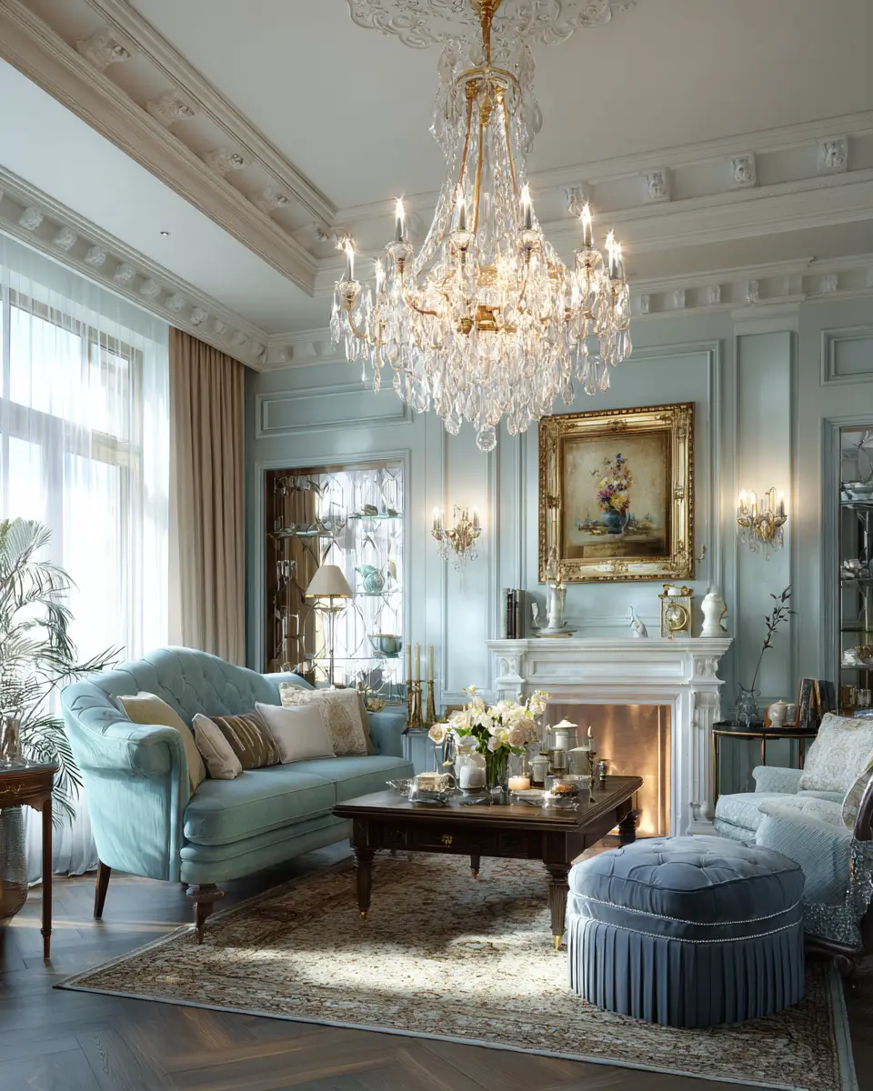 Blue Traditional Living Room Decor Ideas