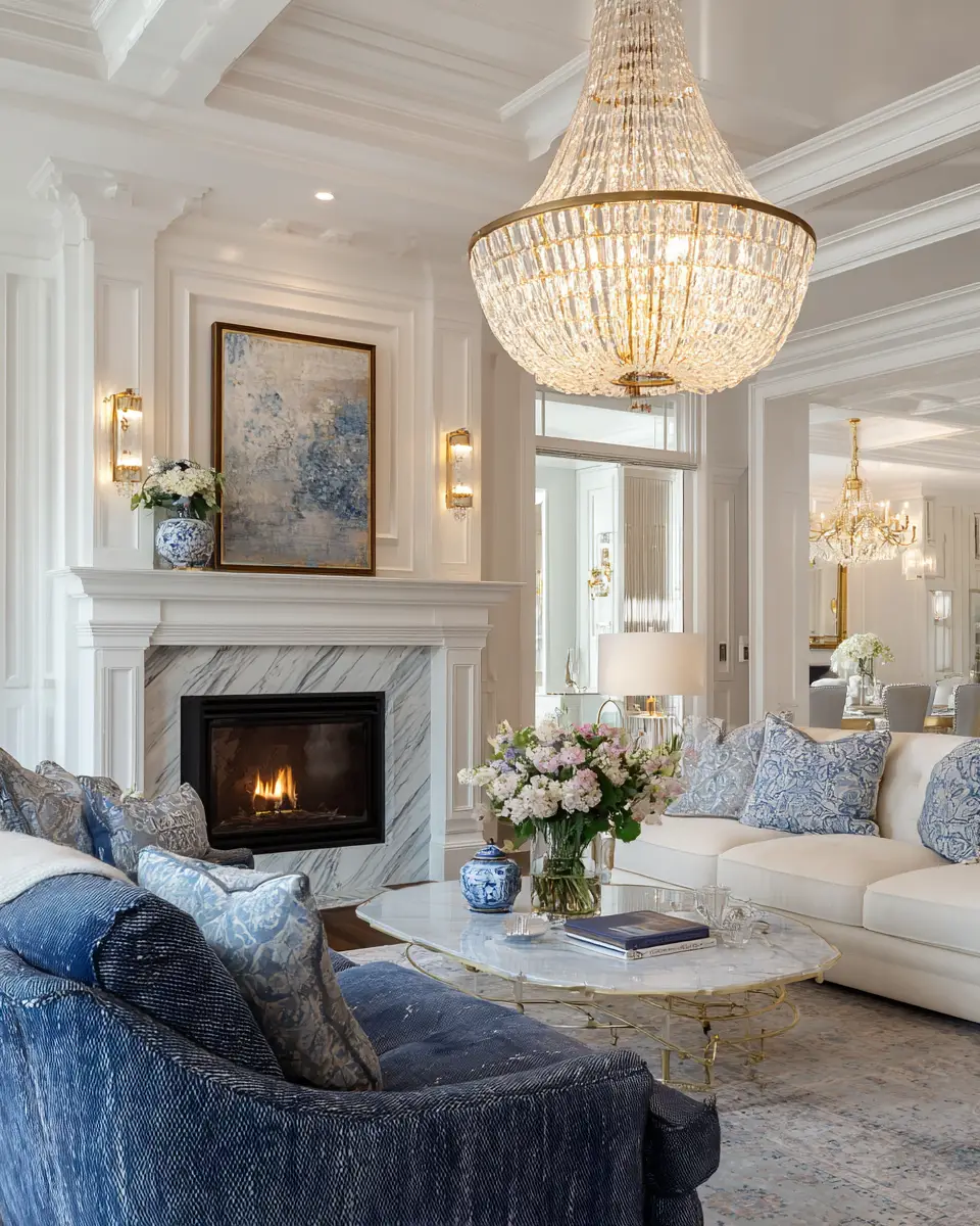 Blue Traditional Living Room Decor Ideas