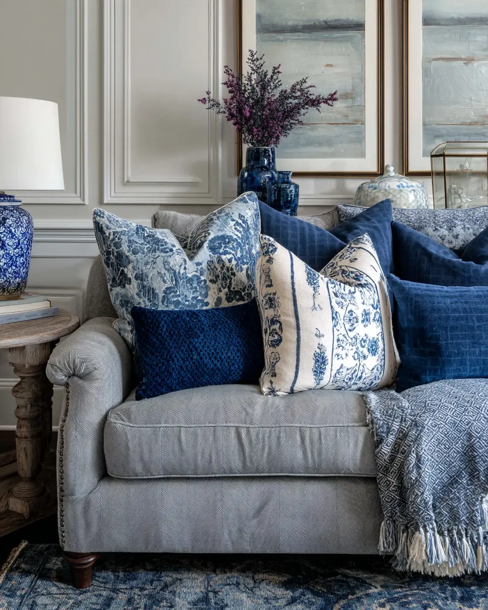 Blue Traditional Living Room Decor Ideas
