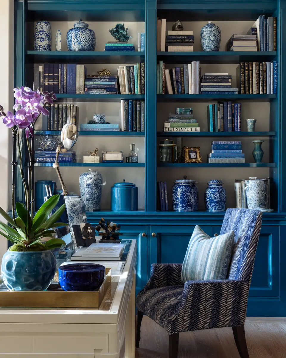 Blue Transitional Home Office Decor Ideas