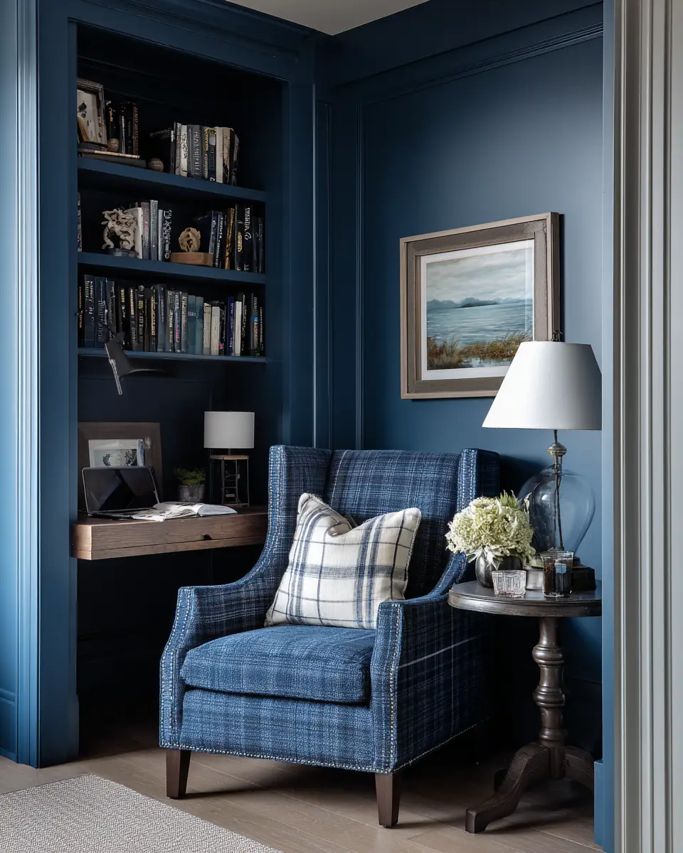 Blue Transitional Home Office Decor Ideas