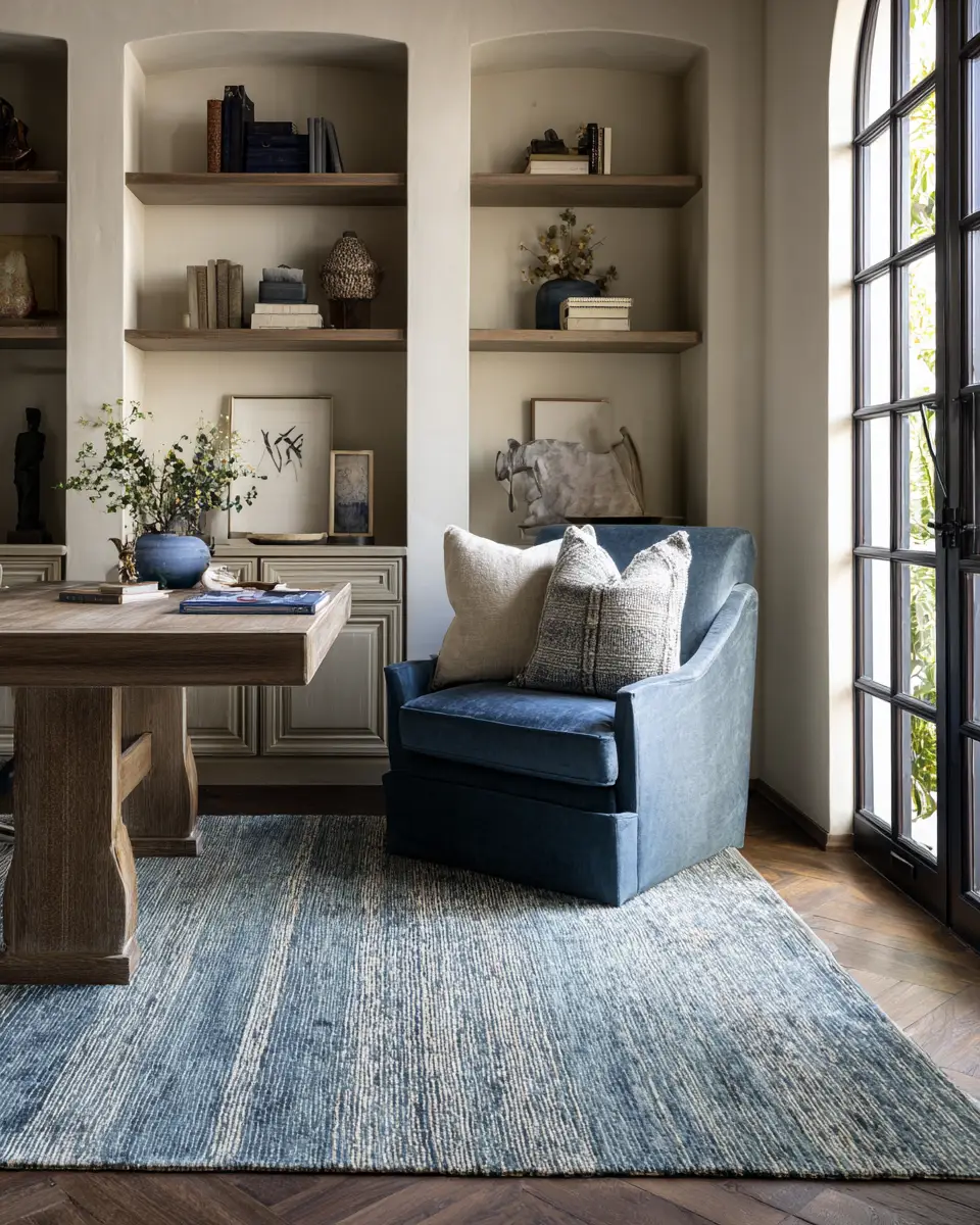 Blue Transitional Home Office Decor Ideas