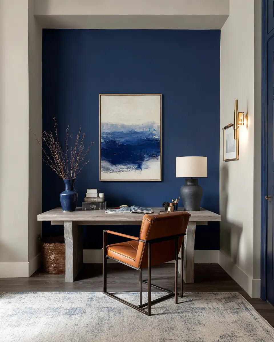 Blue Transitional Home Office Decor Ideas