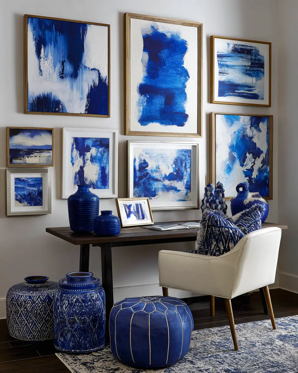 Blue Transitional Home Office Decor Ideas