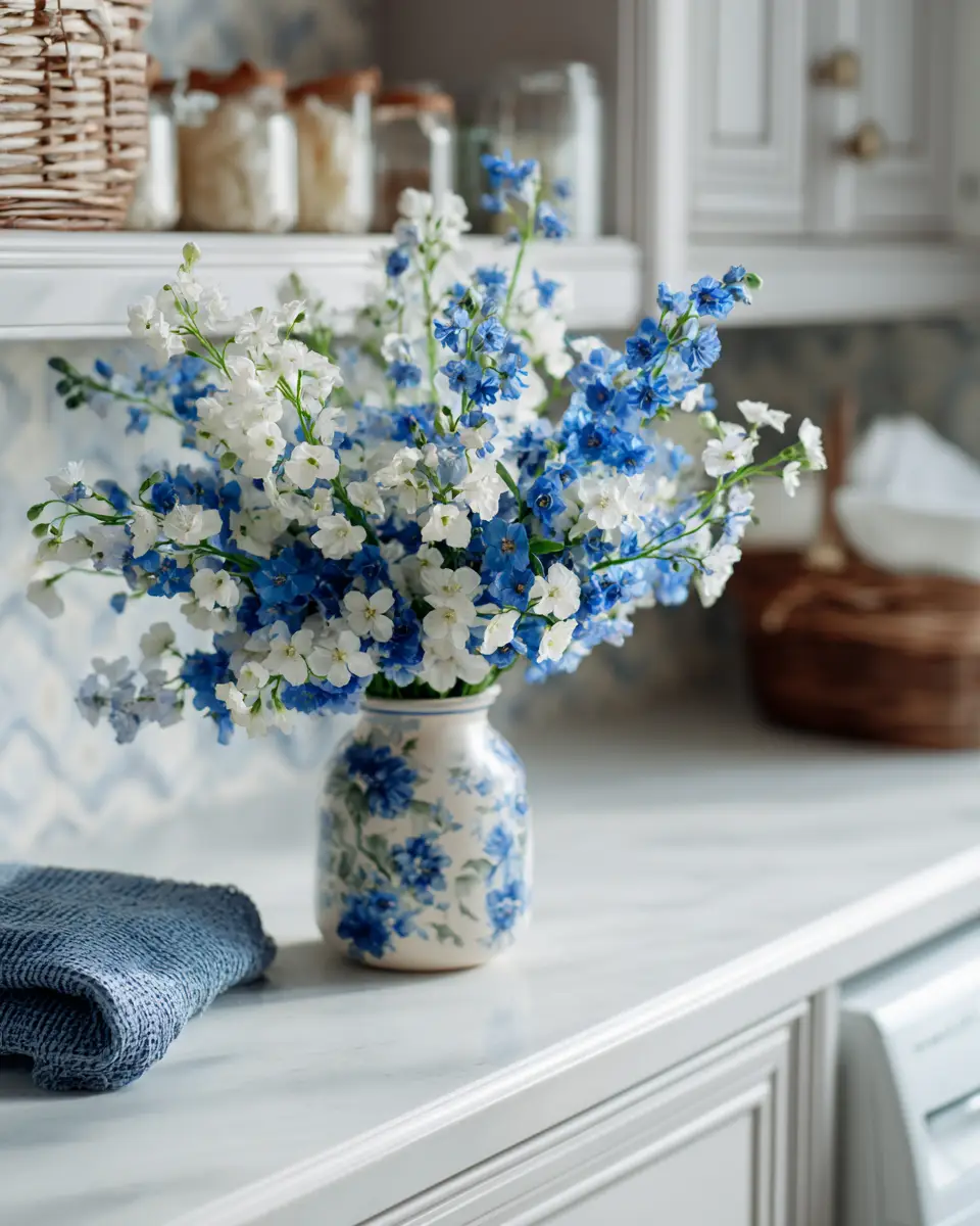 Blue Vintage Laundry Room Decor Ideas