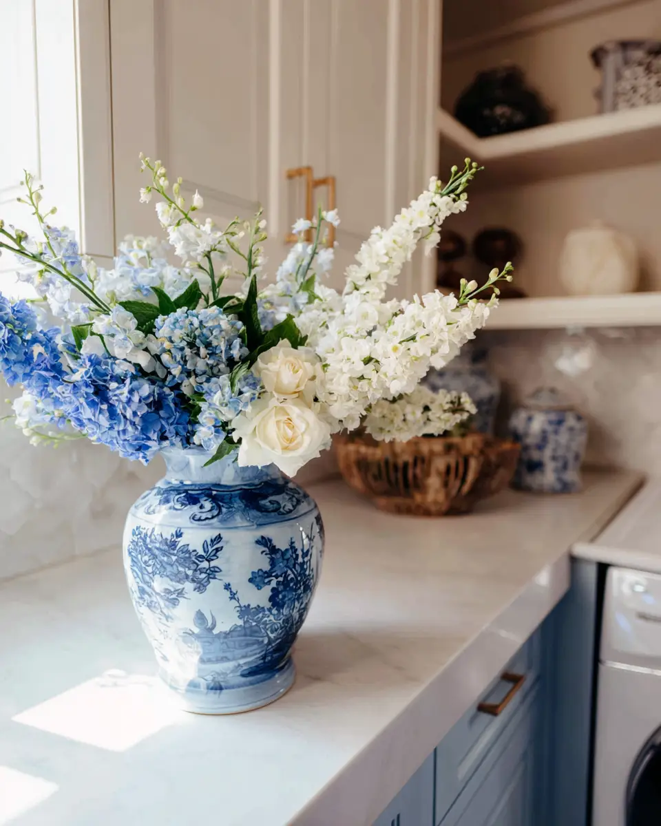 Blue Vintage Laundry Room Decor Ideas