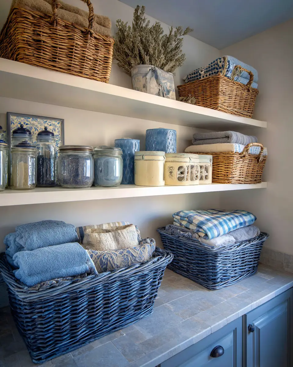Blue Vintage Laundry Room Decor Ideas
