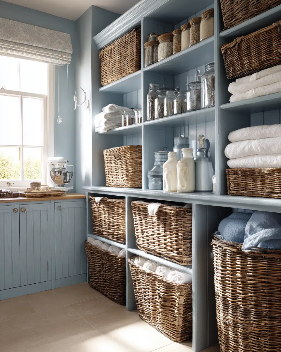 Blue Vintage Laundry Room Decor Ideas