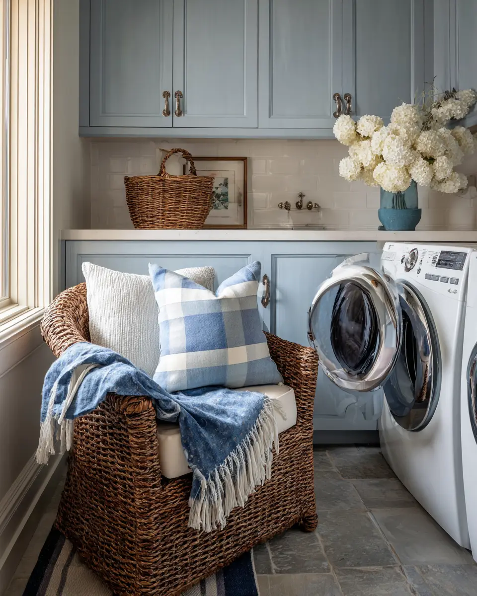 Blue Vintage Laundry Room Decor Ideas