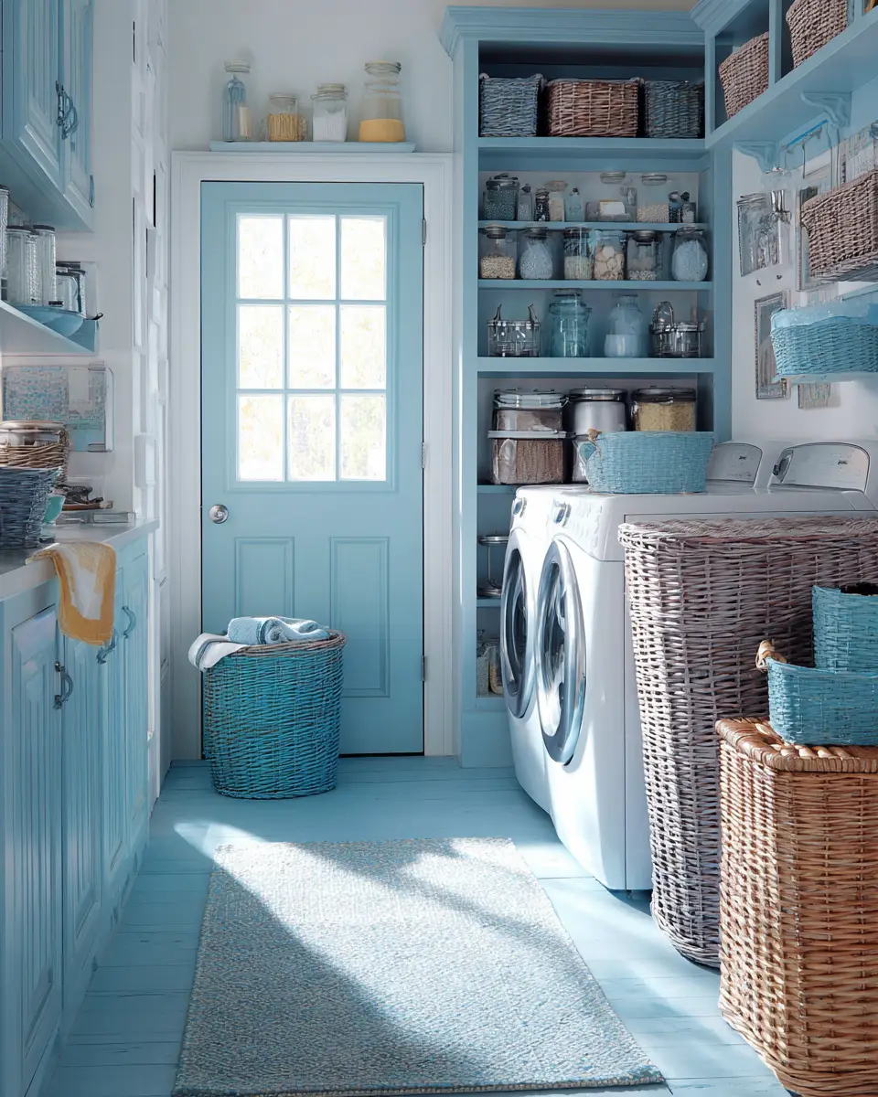 Blue Vintage Laundry Room Decor Ideas