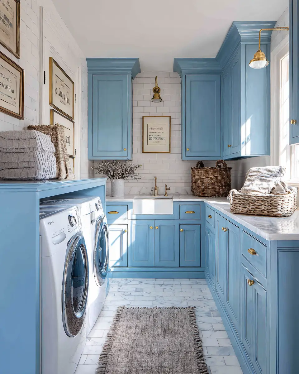 Blue Vintage Laundry Room Decor Ideas