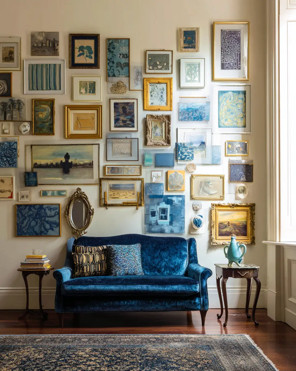 Blue Vintage Living Room Decor Ideas