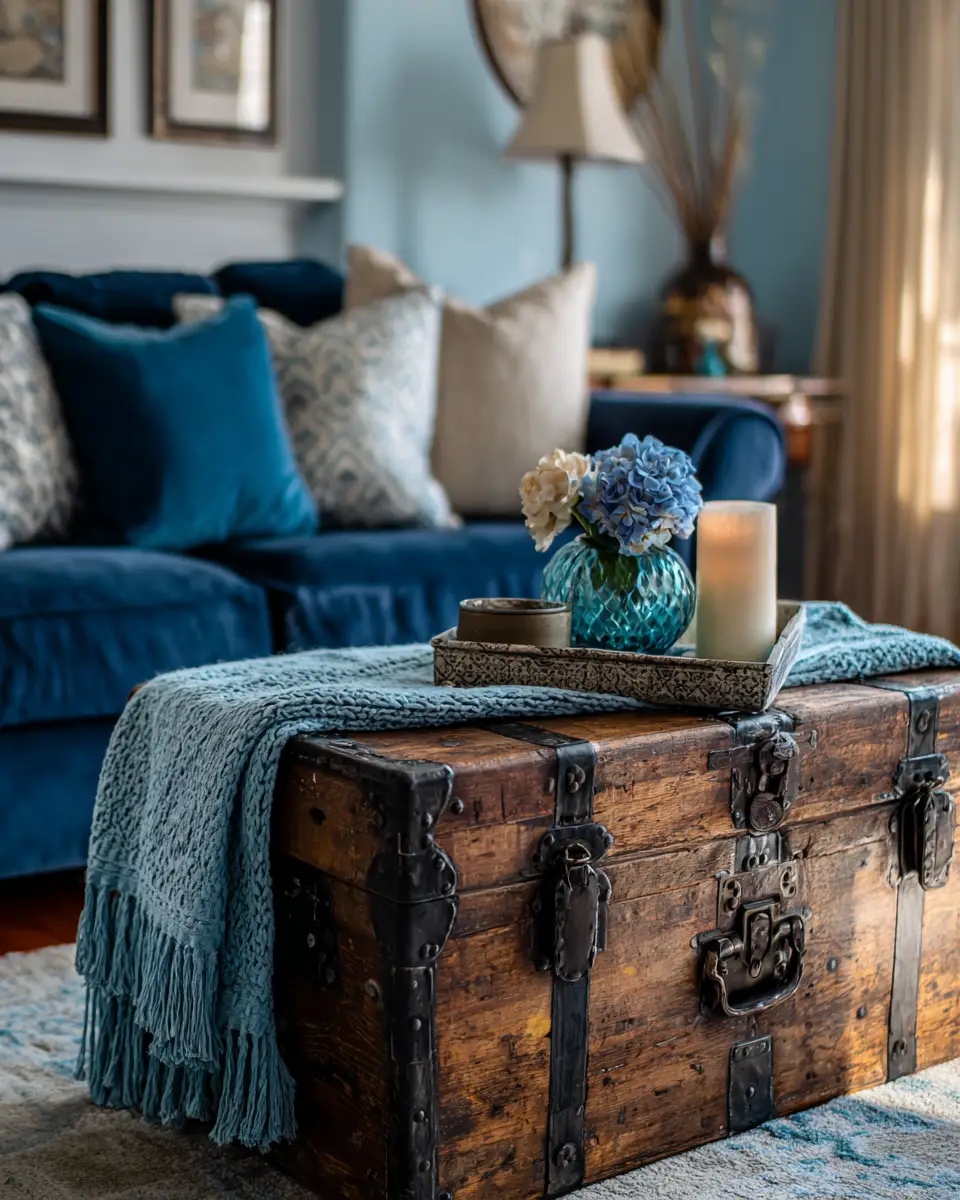 Blue Vintage Living Room Decor Ideas