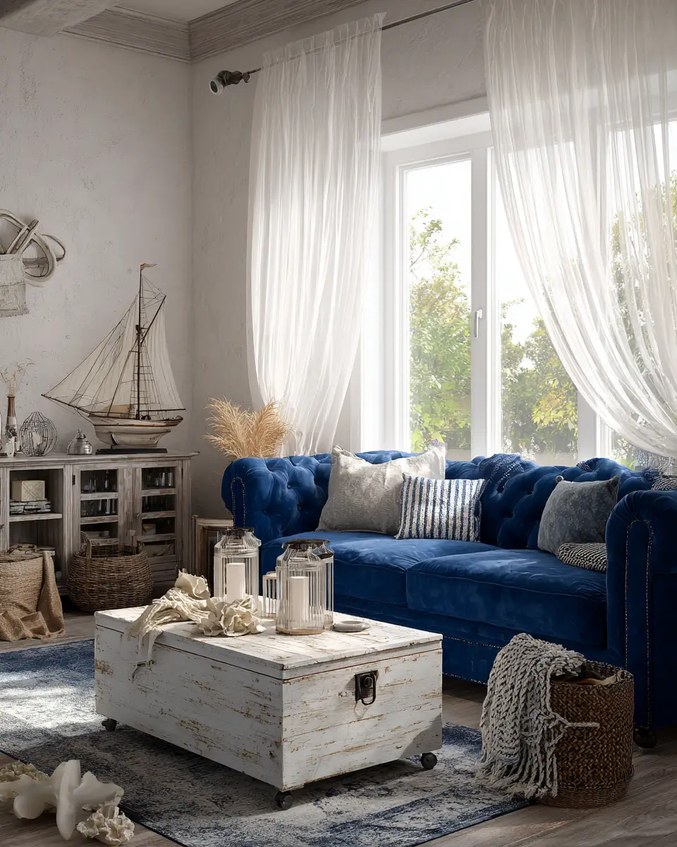 Blue Vintage Living Room Decor Ideas