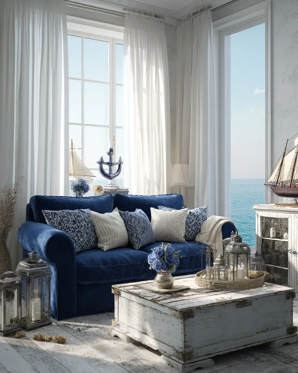 Blue Vintage Living Room Decor Ideas