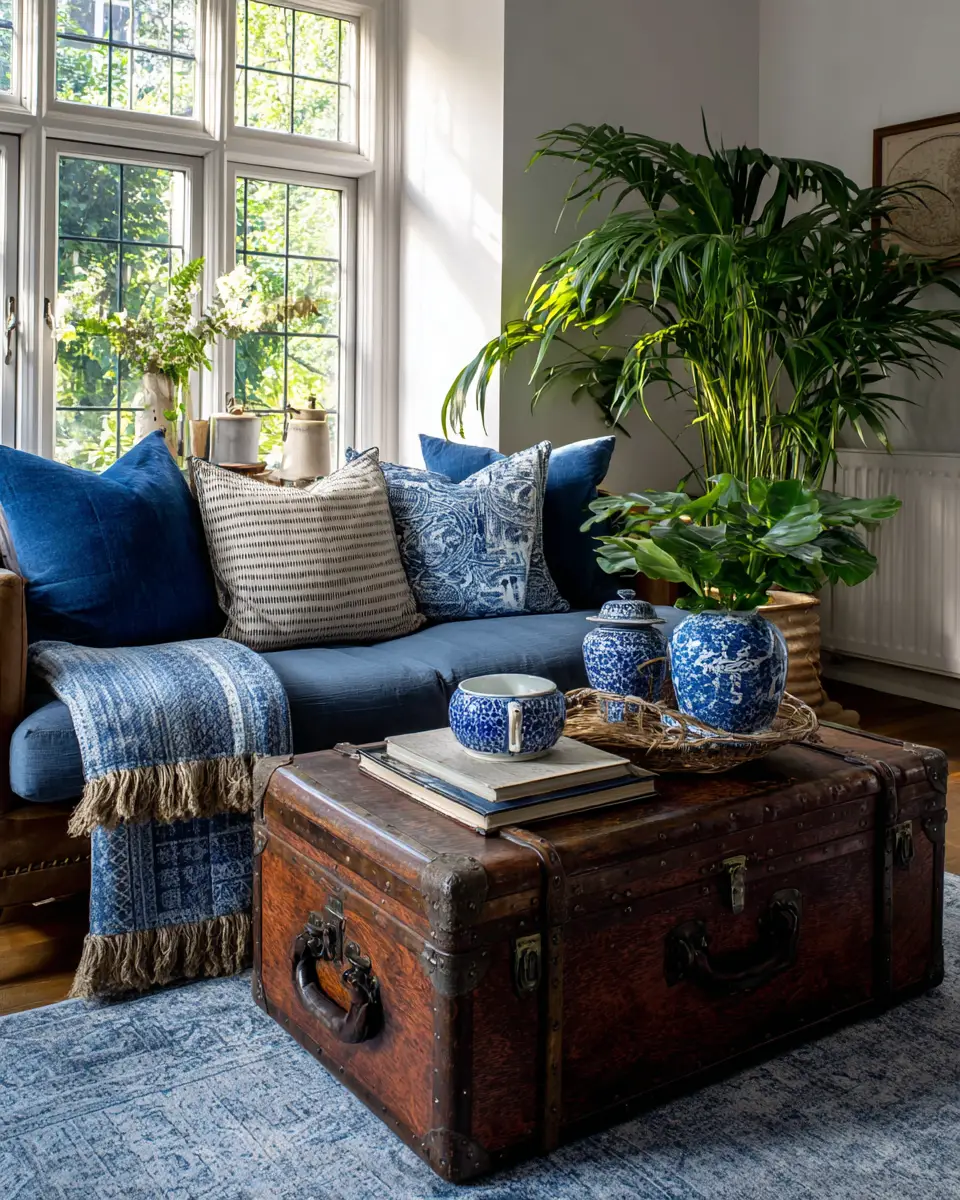 Blue Vintage Living Room Decor Ideas
