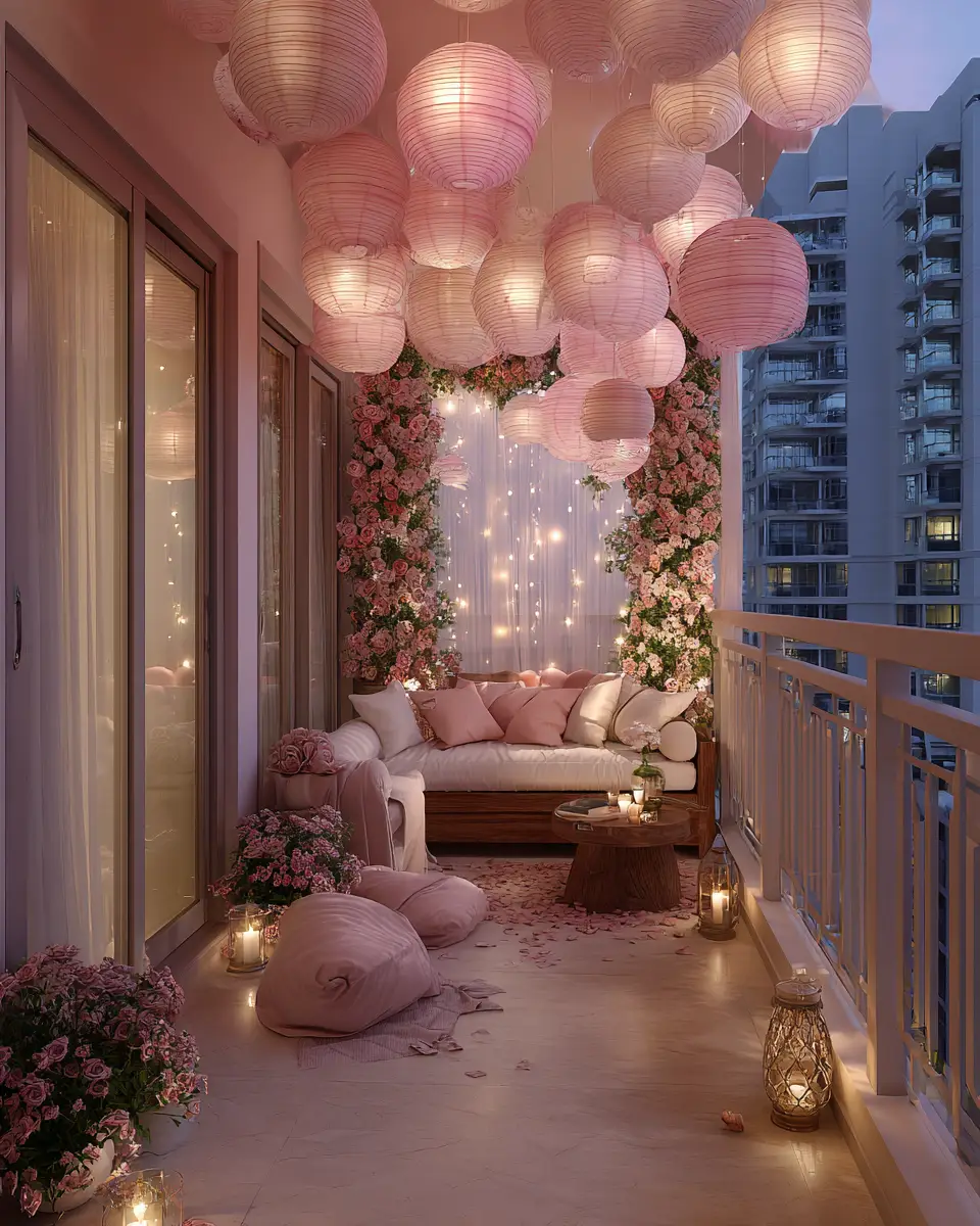 Blush Pink Balcony Decor Ideas