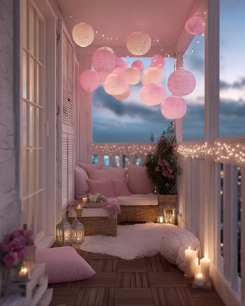 Blush Pink Balcony Decor Ideas