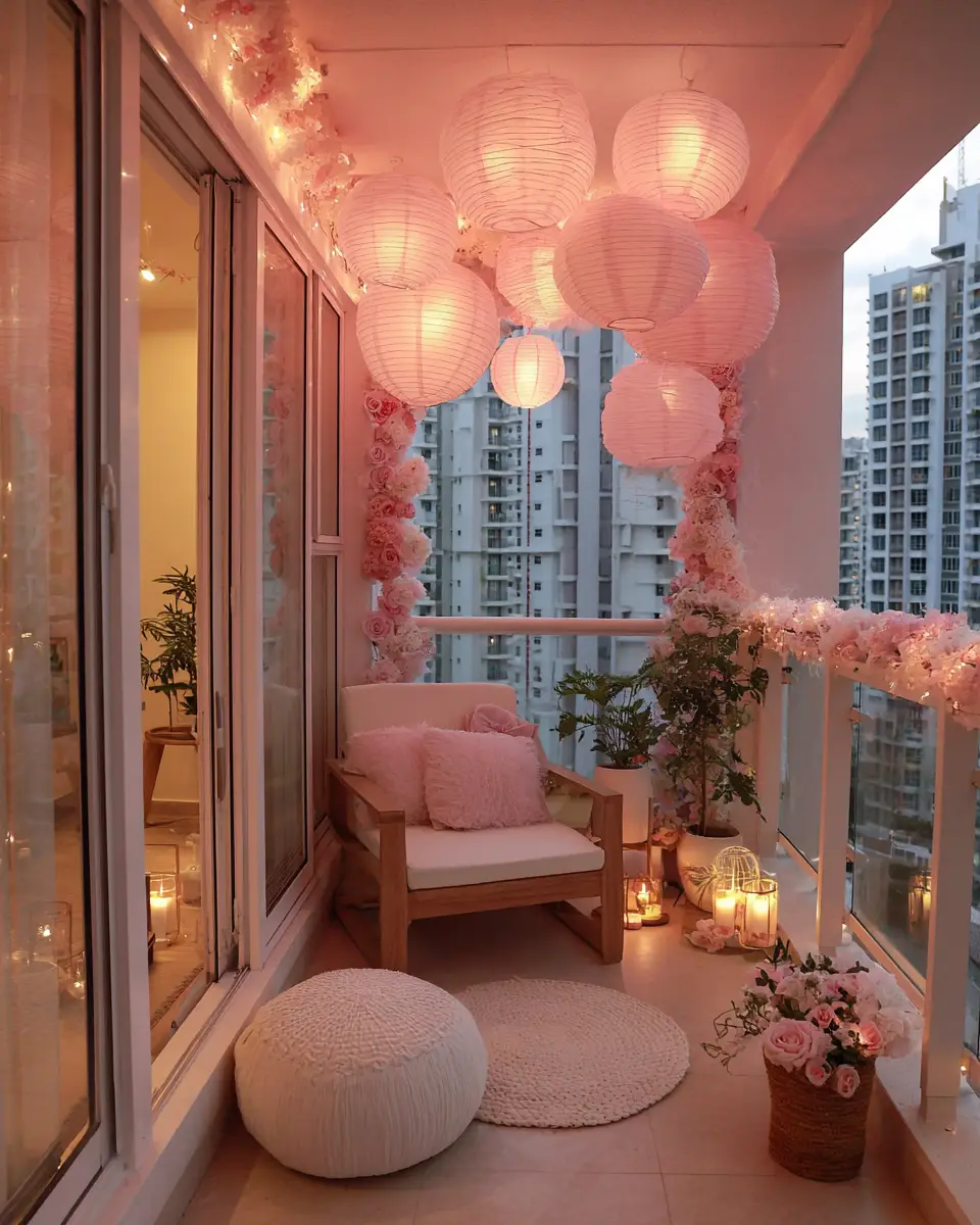 Blush Pink Balcony Decor Ideas