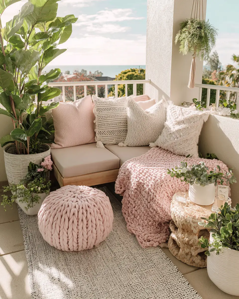 Blush Pink Balcony Decor Ideas