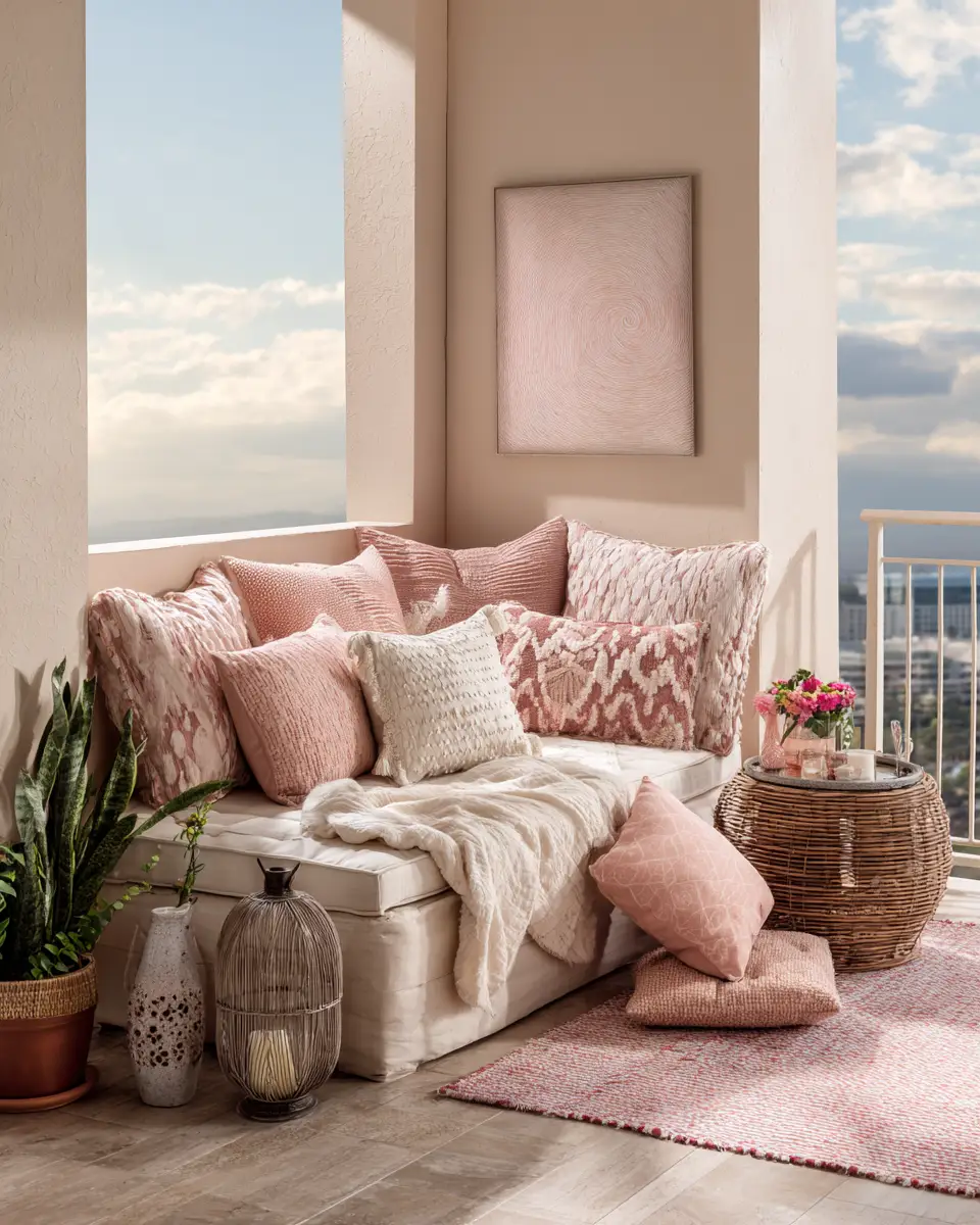 Blush Pink Balcony Decor Ideas