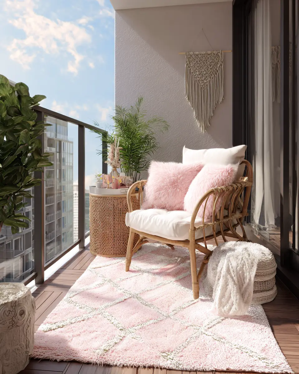 Blush Pink Balcony Decor Ideas