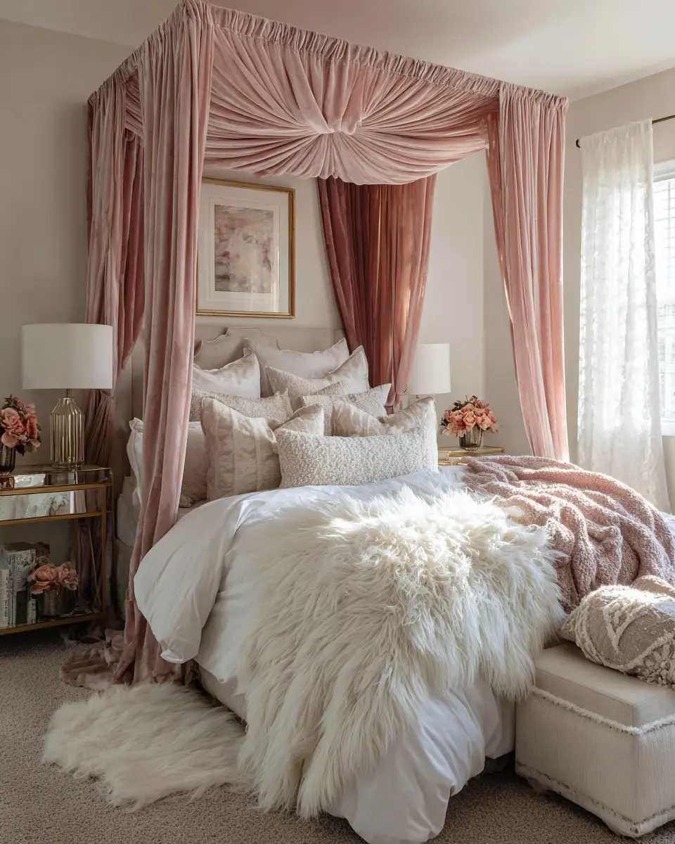 Blush Pink Classic Bedroom Decor Ideas