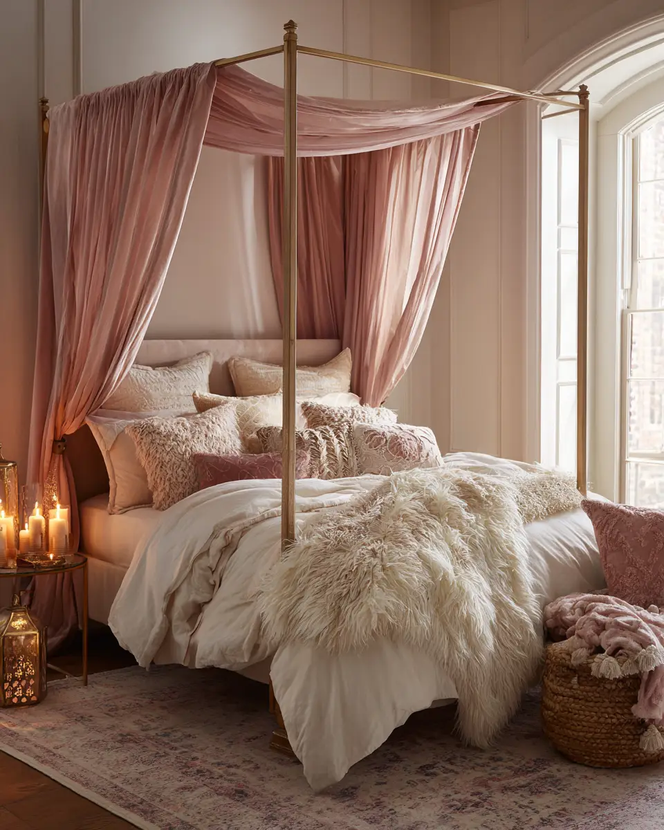 Blush Pink Classic Bedroom Decor Ideas