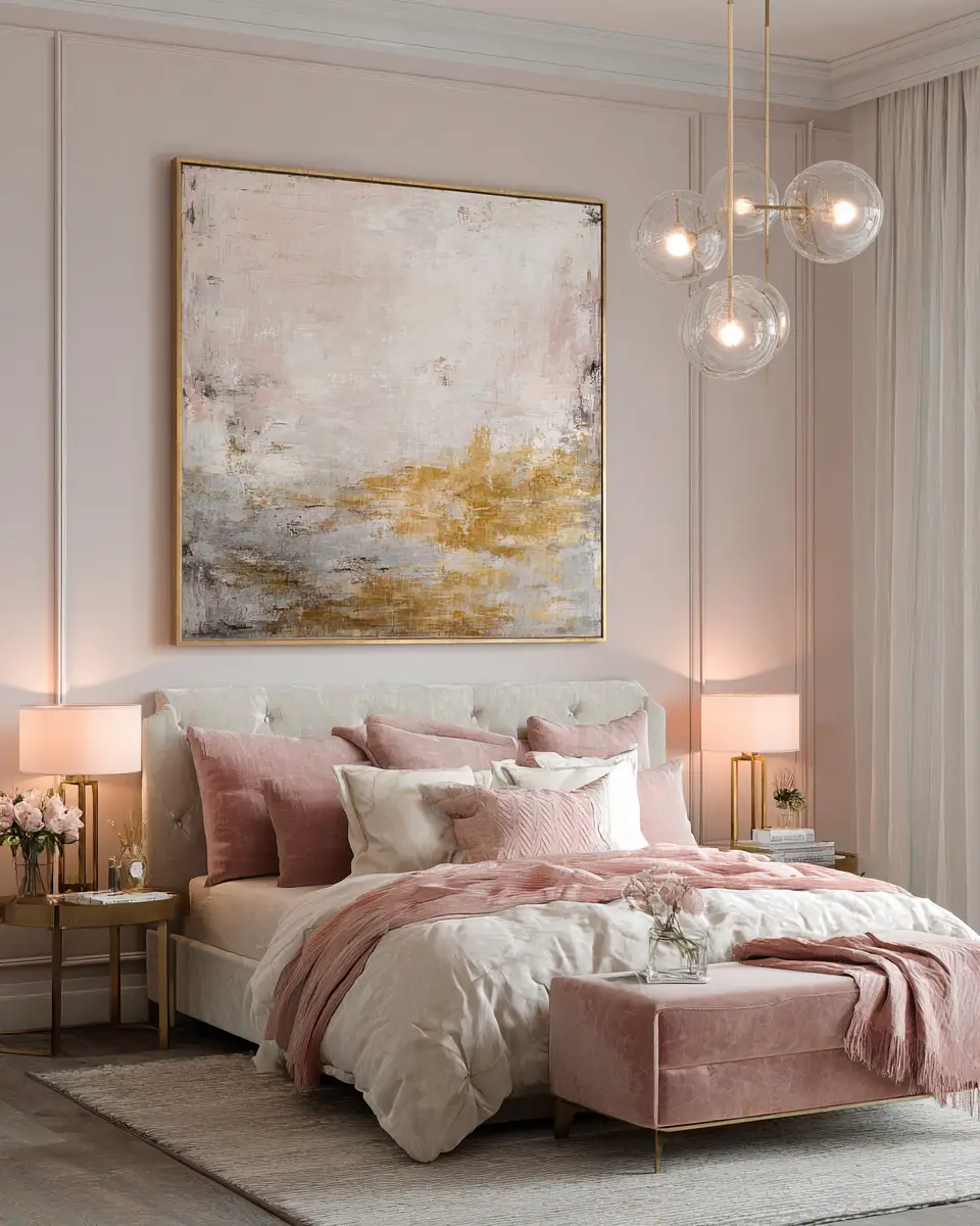 Blush Pink Classic Bedroom Decor Ideas