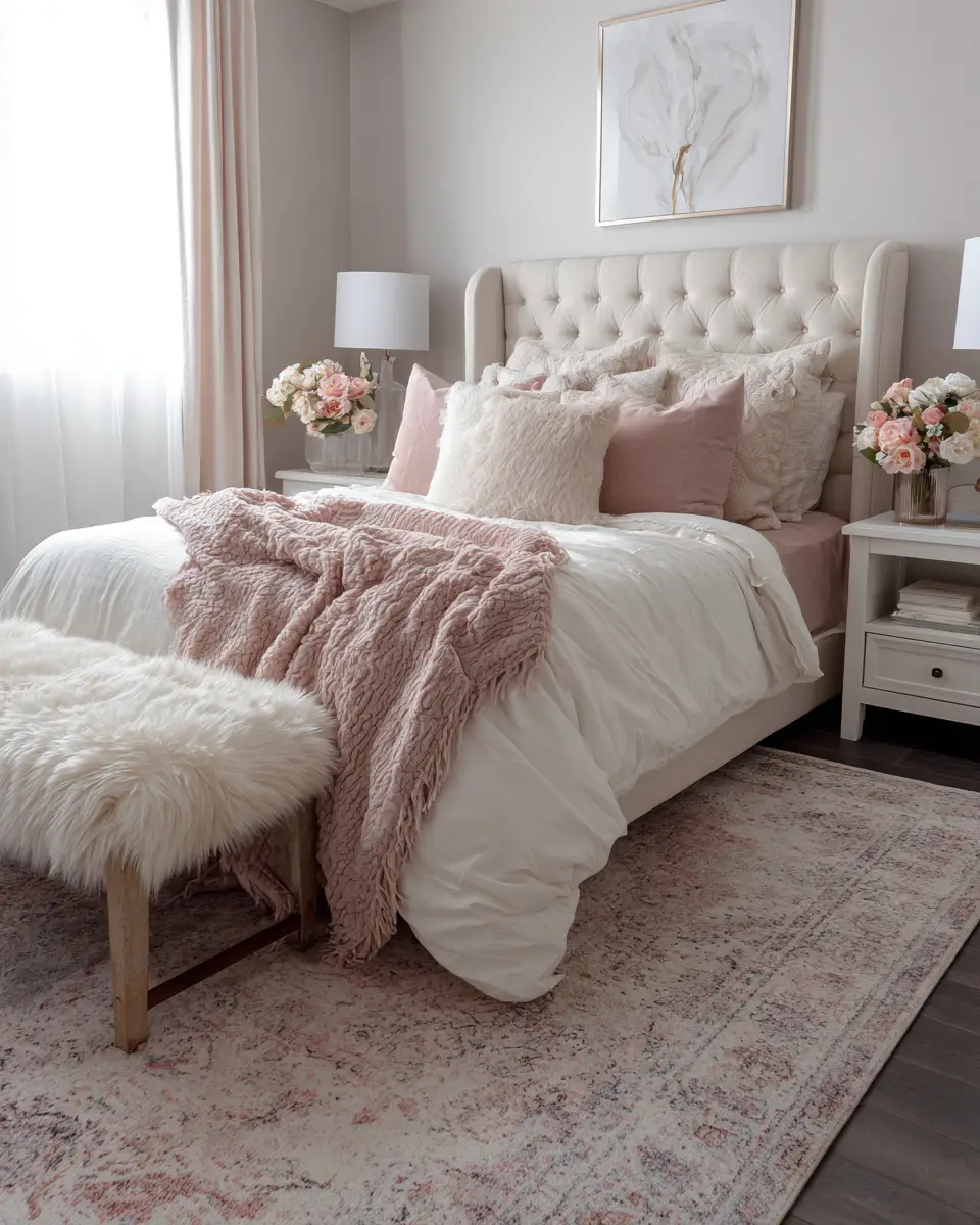 Blush Pink Classic Bedroom Decor Ideas