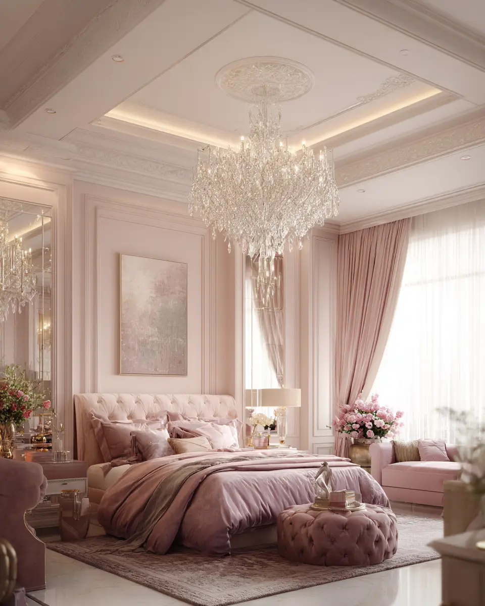 Blush Pink Classic Bedroom Decor Ideas