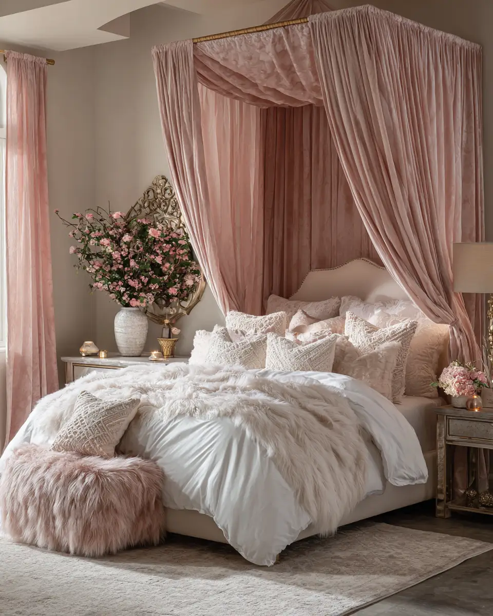 Blush Pink Classic Bedroom Decor Ideas