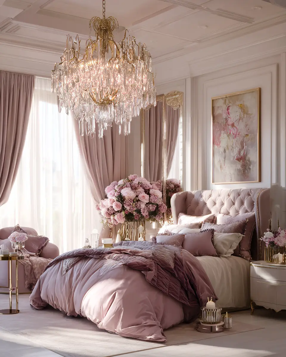 Blush Pink Classic Bedroom Decor Ideas