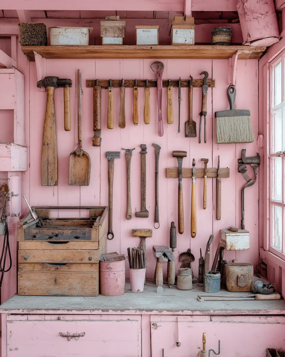 Blush Pink Classic Garage Decor Ideas