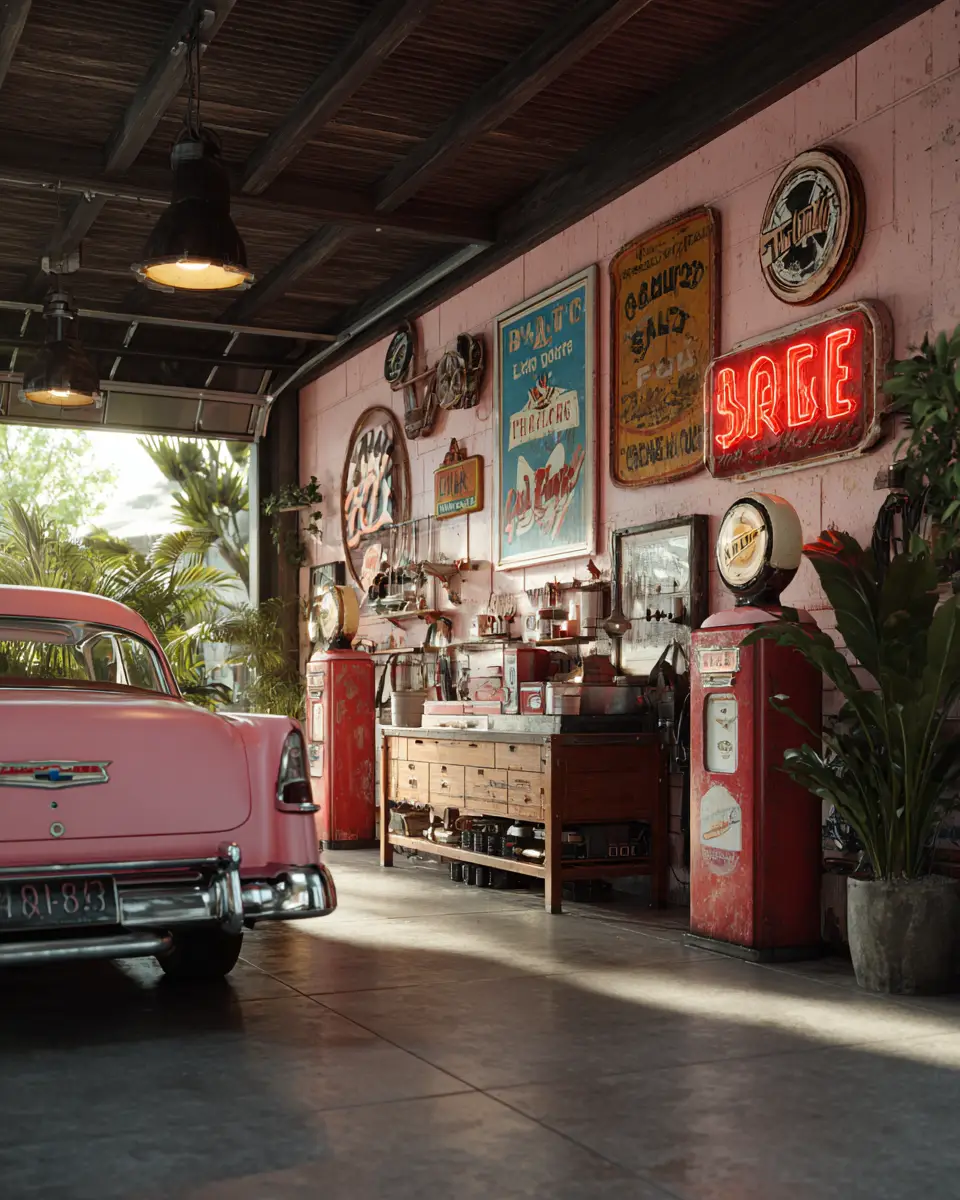 Blush Pink Classic Garage Decor Ideas