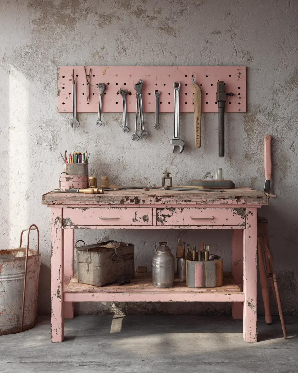 Blush Pink Classic Garage Decor Ideas