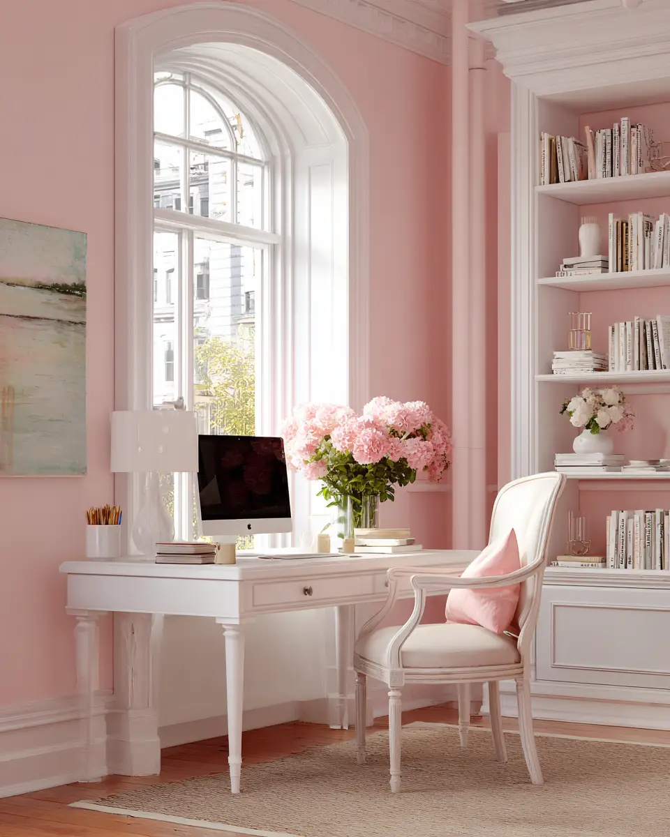 Blush Pink Classic Home Office Decor Ideas