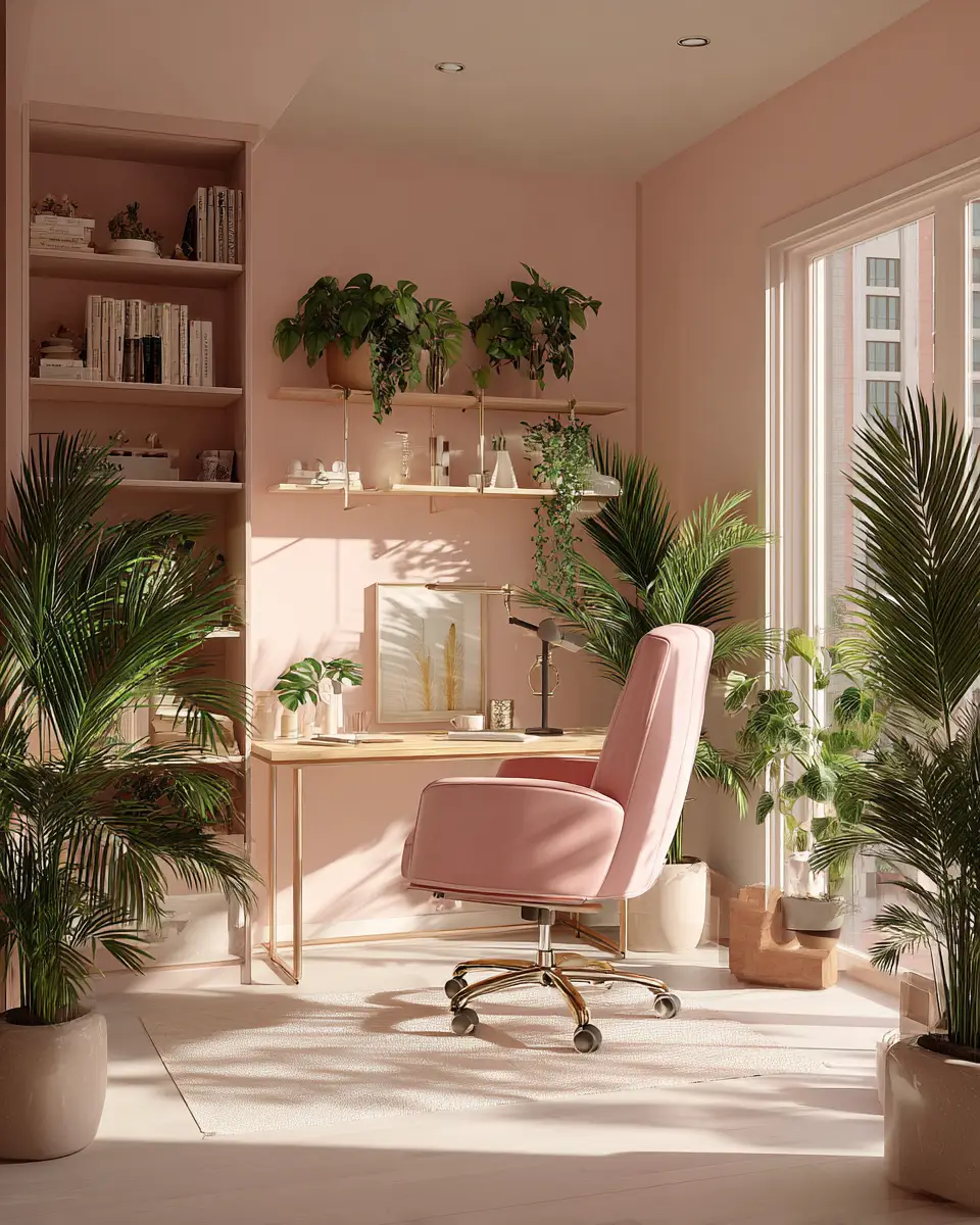 Blush Pink Classic Home Office Decor Ideas