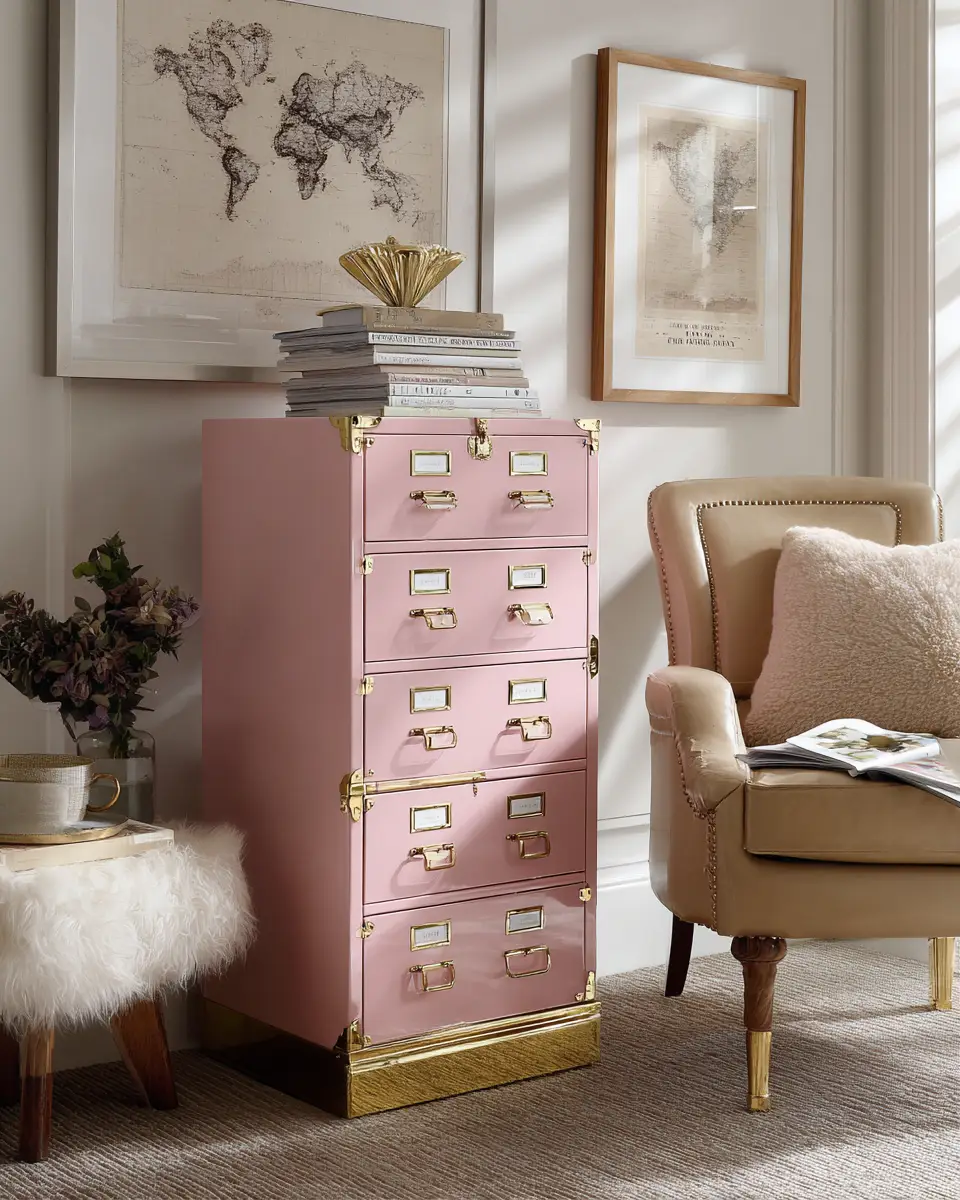 Blush Pink Classic Home Office Decor Ideas