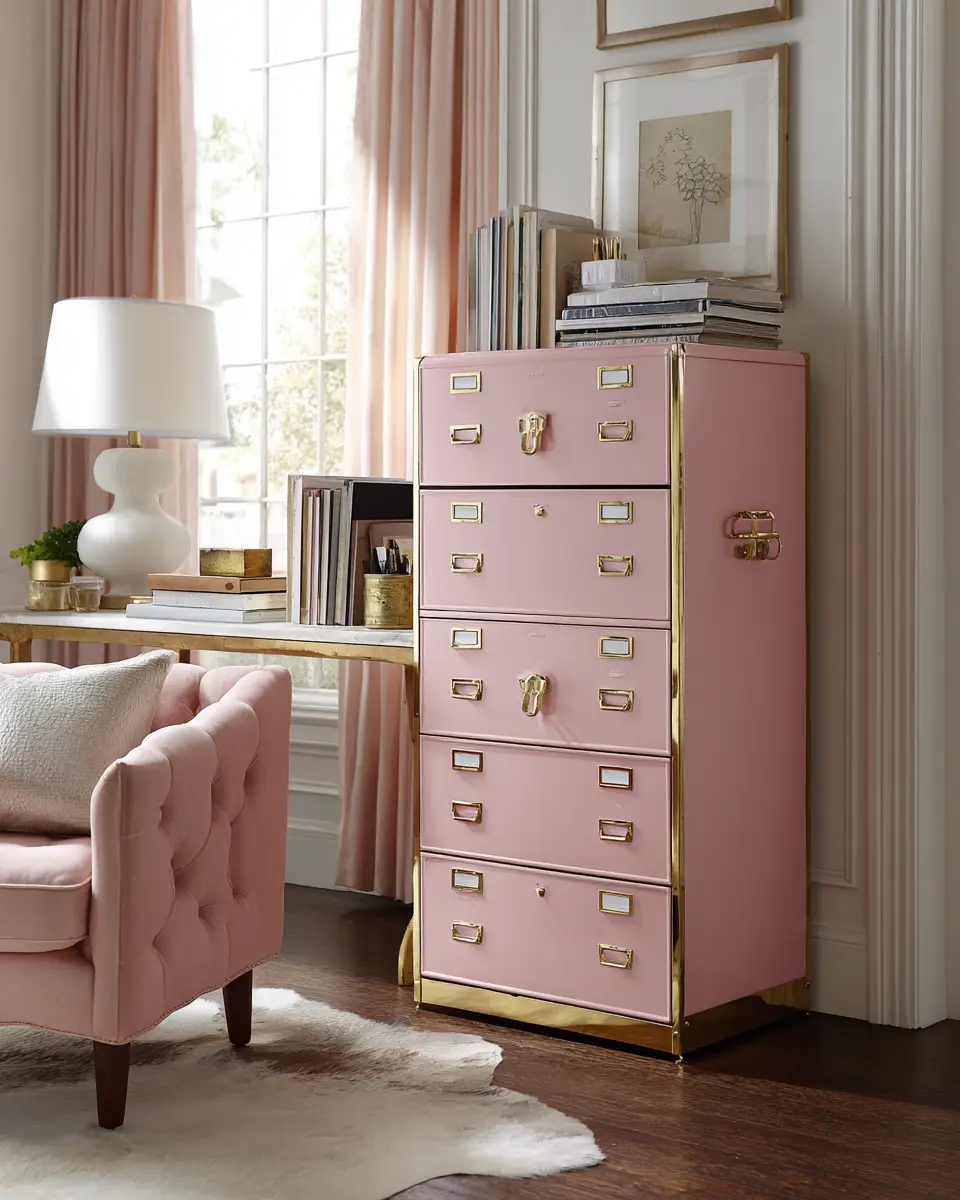 Blush Pink Classic Home Office Decor Ideas