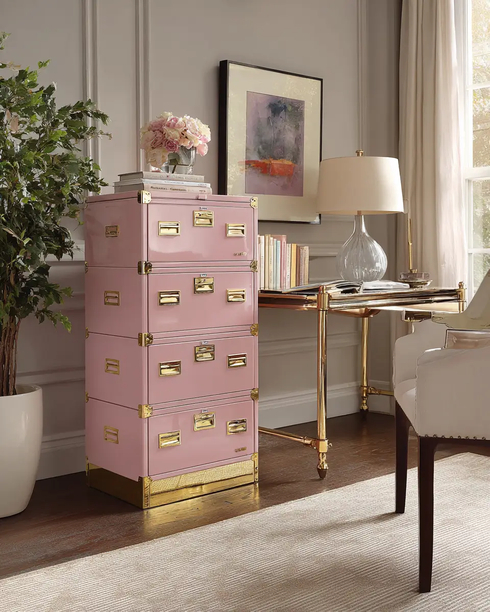 Blush Pink Classic Home Office Decor Ideas