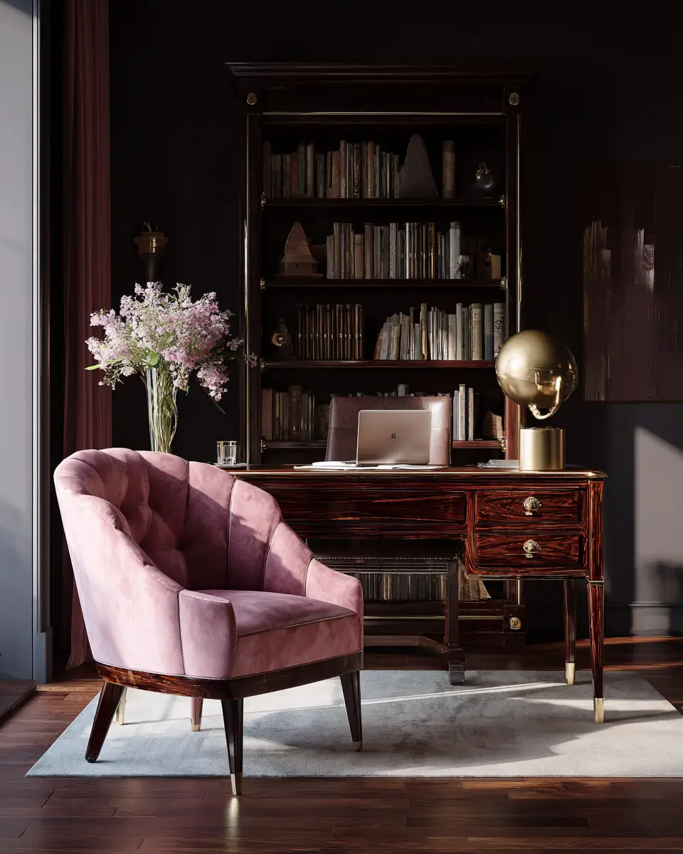 Blush Pink Classic Home Office Decor Ideas