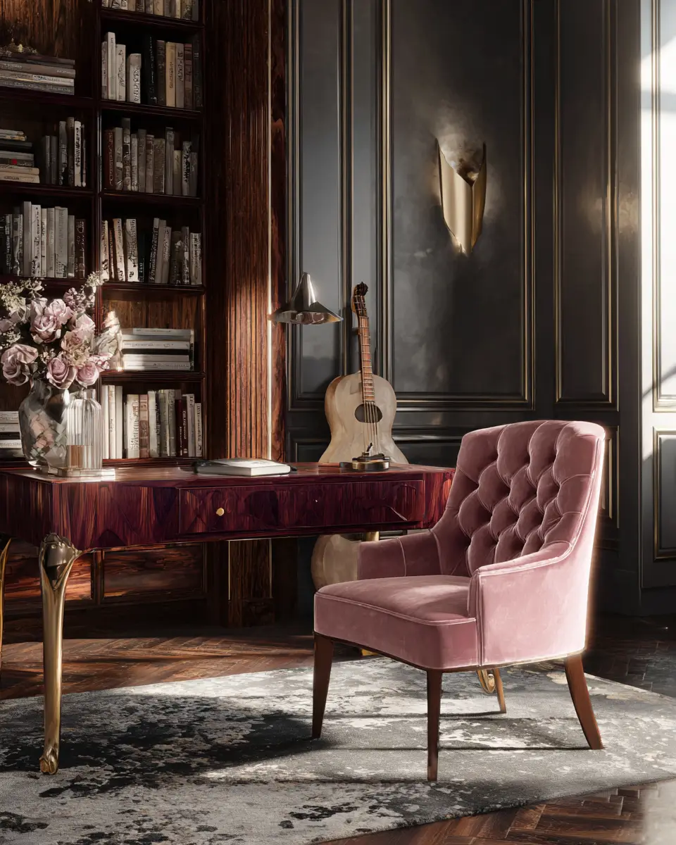 Blush Pink Classic Home Office Decor Ideas