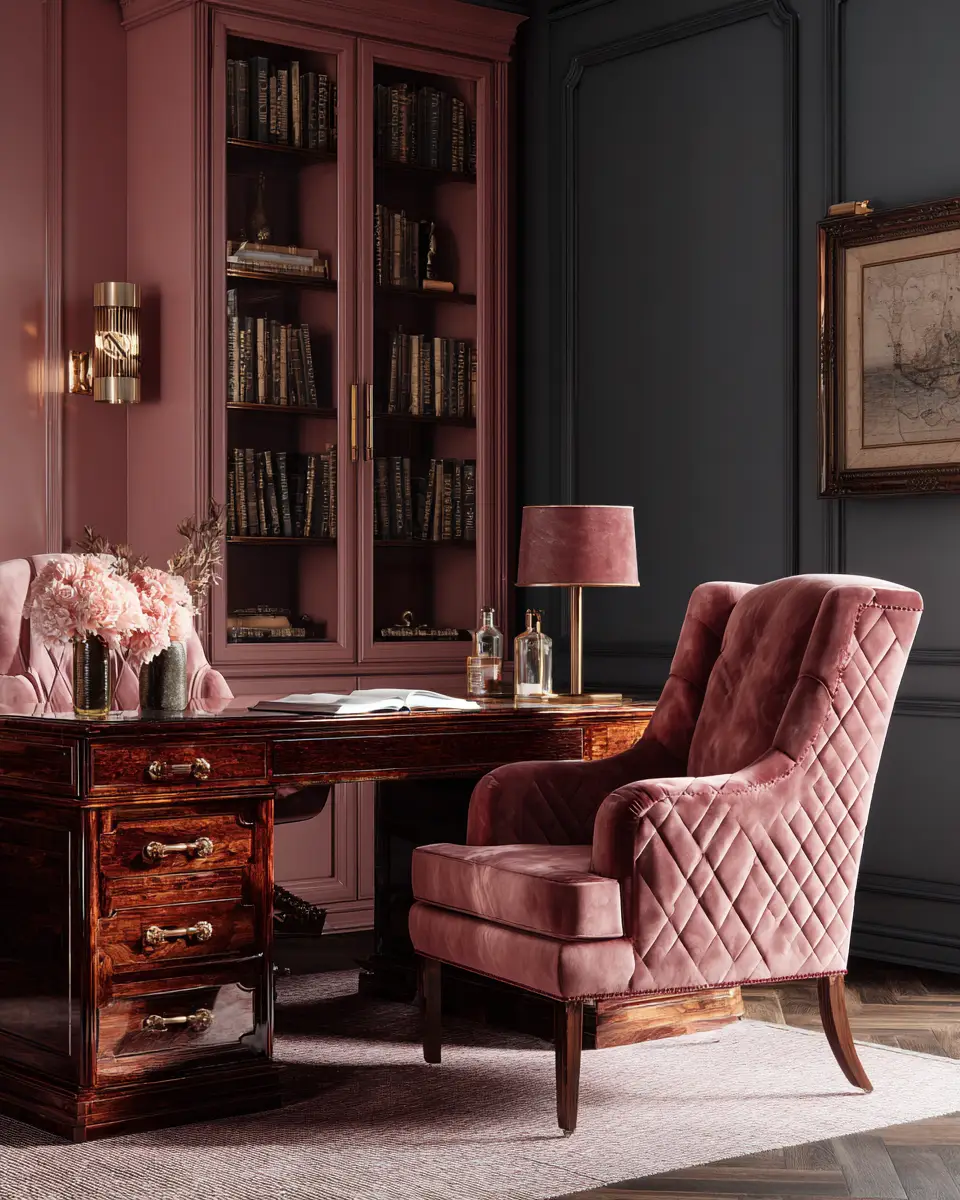 Blush Pink Classic Home Office Decor Ideas