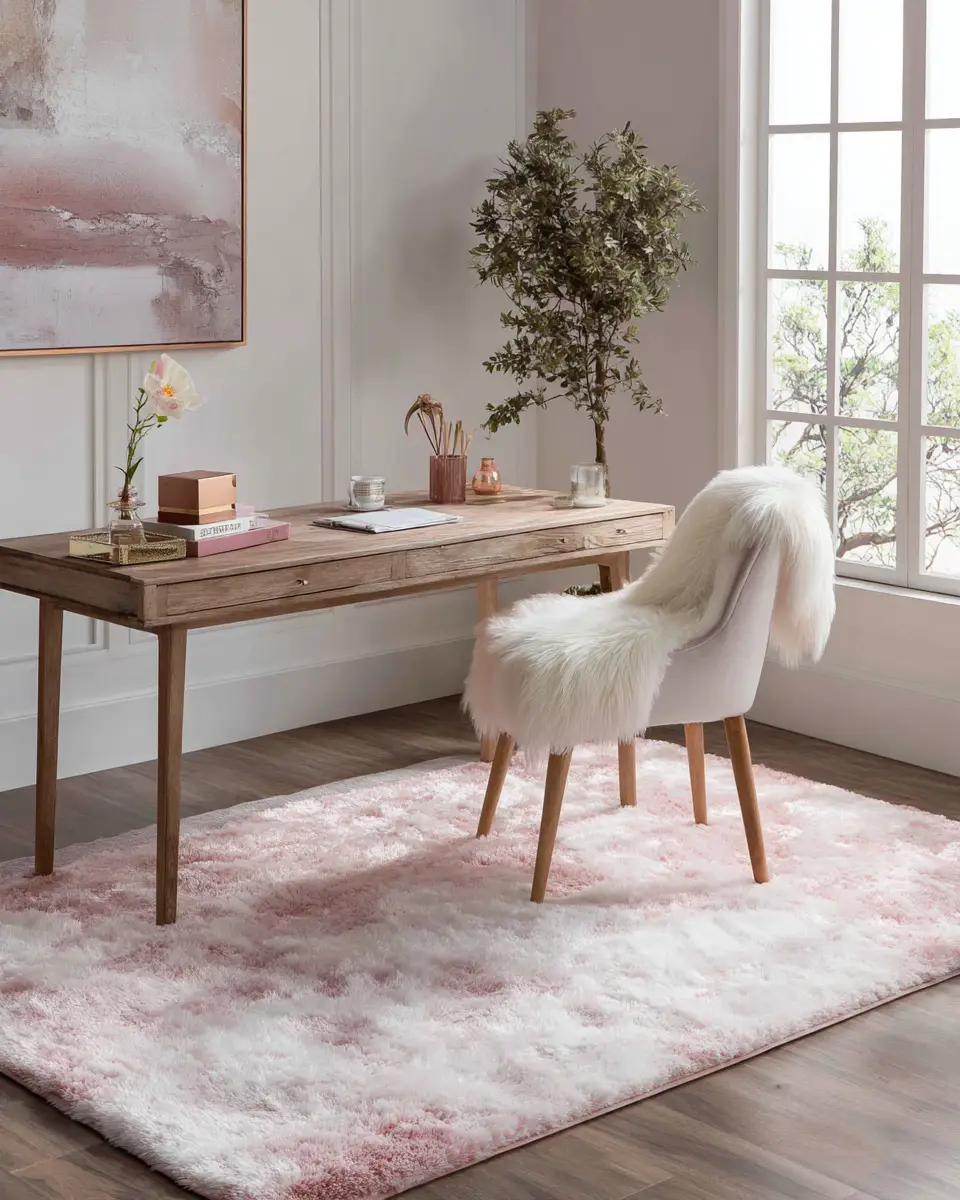 Blush Pink Classic Home Office Decor Ideas