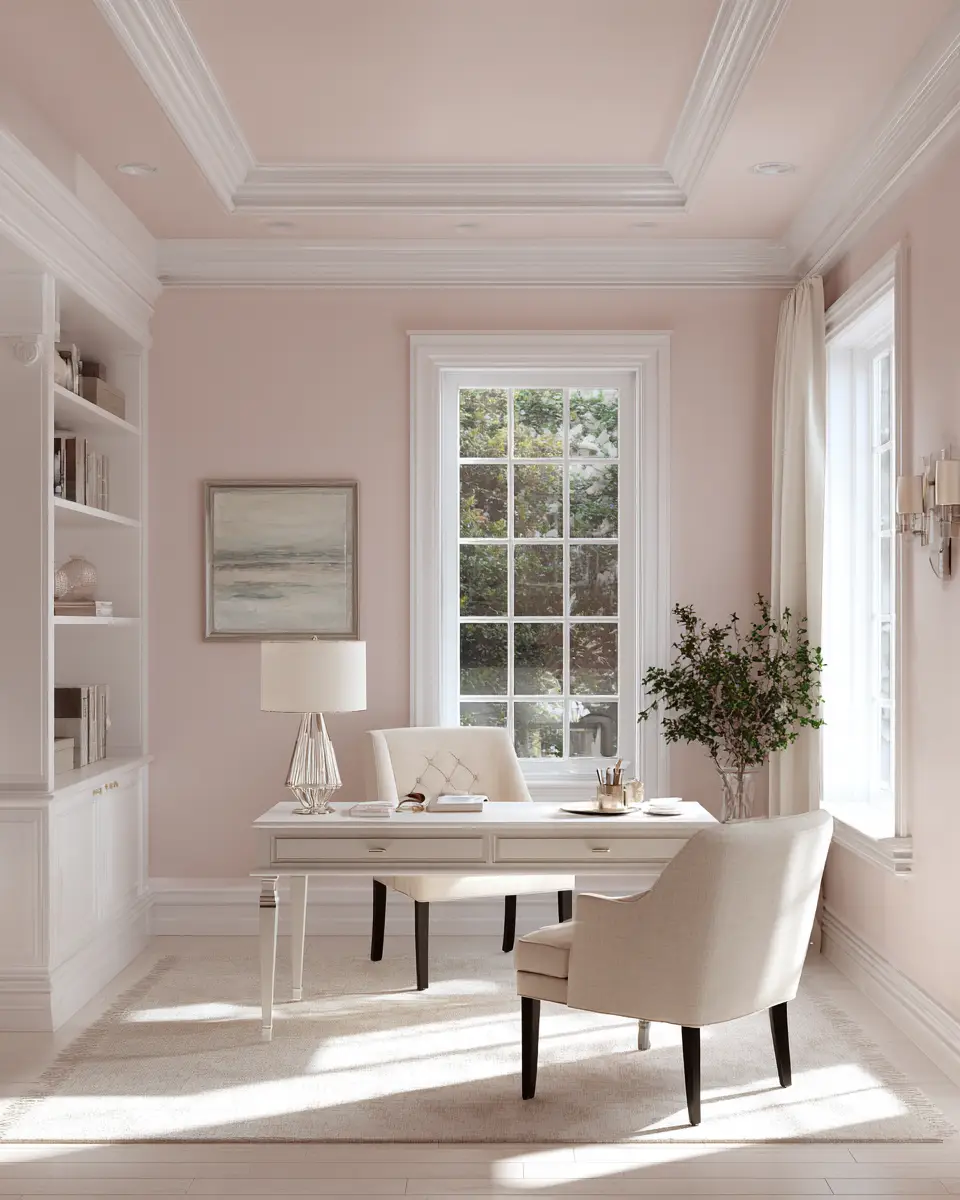 Blush Pink Classic Home Office Decor Ideas