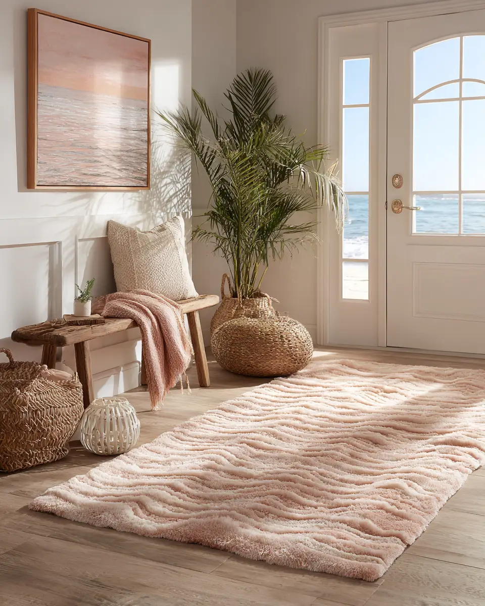 Blush Pink Coastal Entryway Decor Ideas