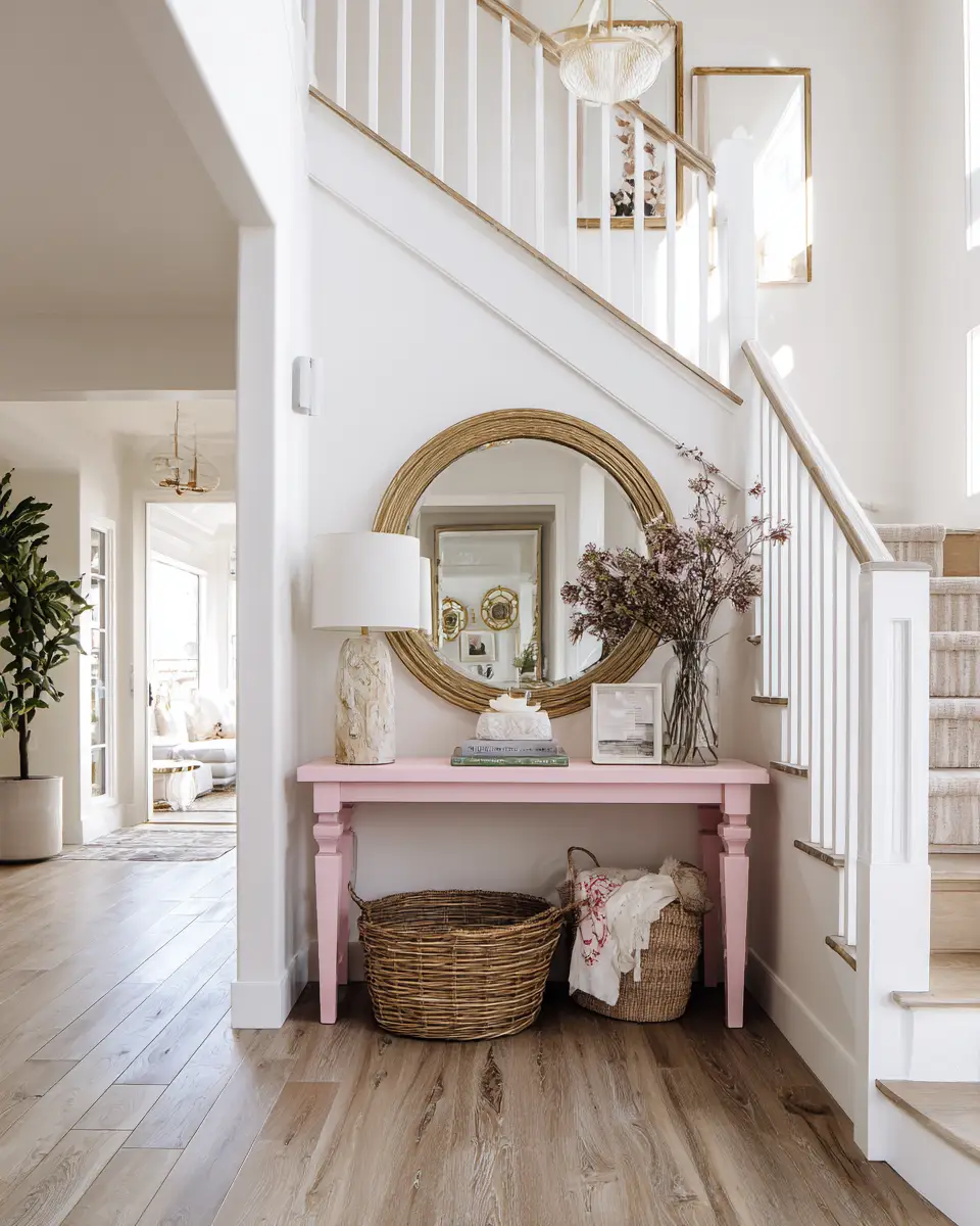 Blush Pink Coastal Entryway Decor Ideas