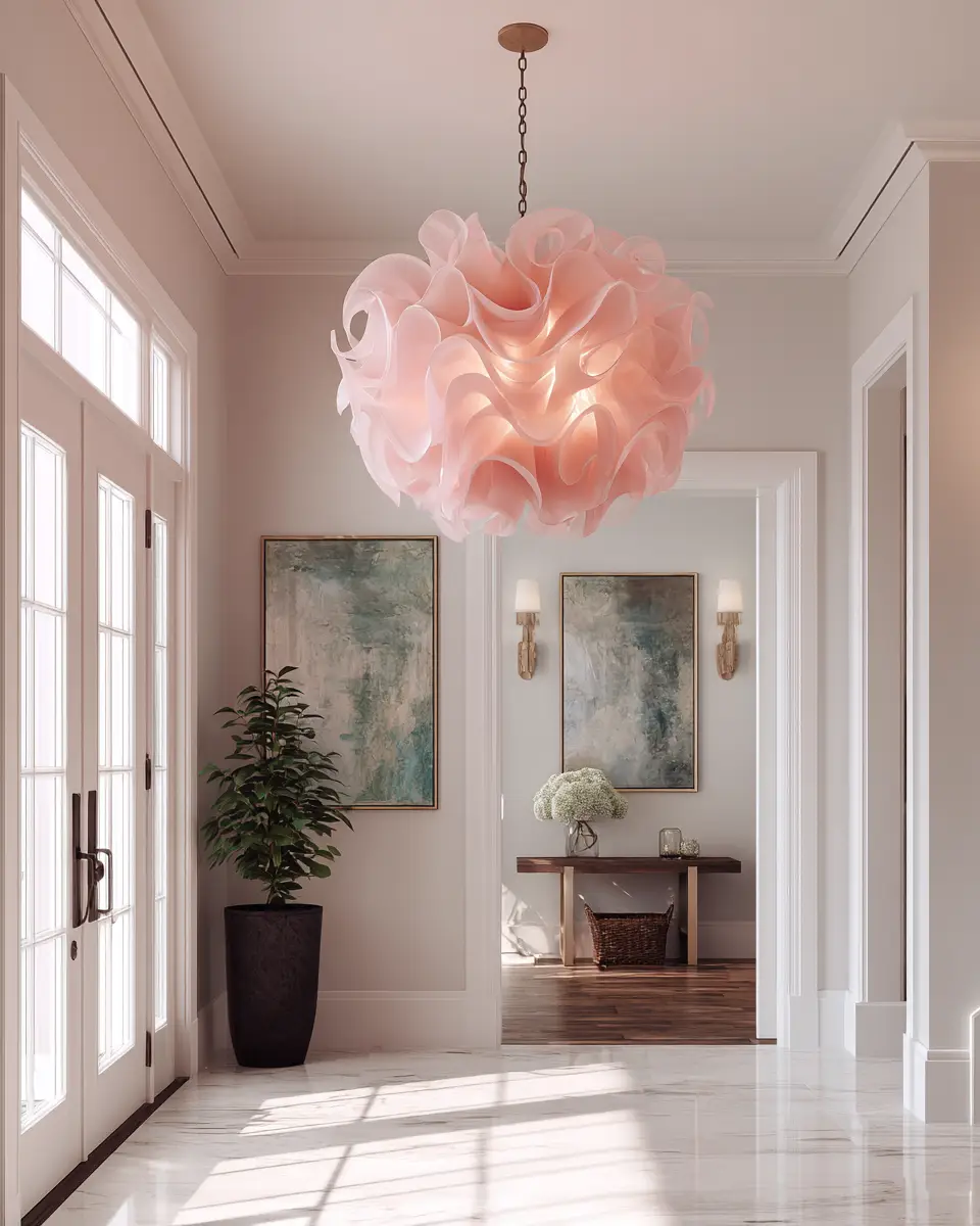 Blush Pink Coastal Entryway Decor Ideas