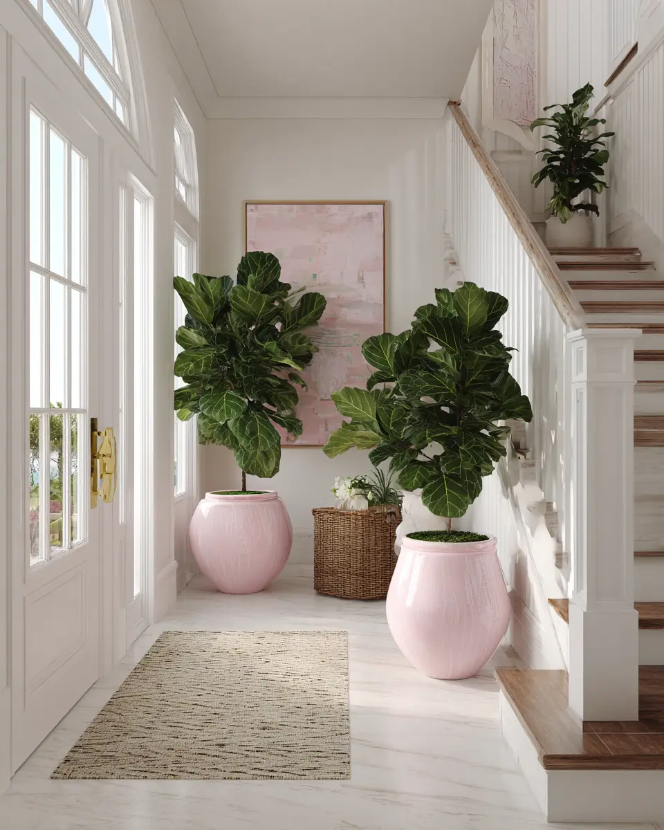 Blush Pink Coastal Entryway Decor Ideas